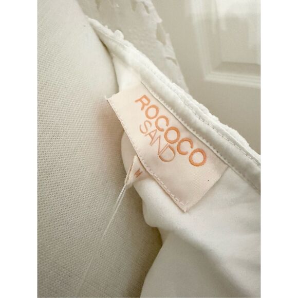 Rococo Sand Celia Womens Pearl White Cut Out Open Back Lace Dress Medium NWT - Picture 9 of 9